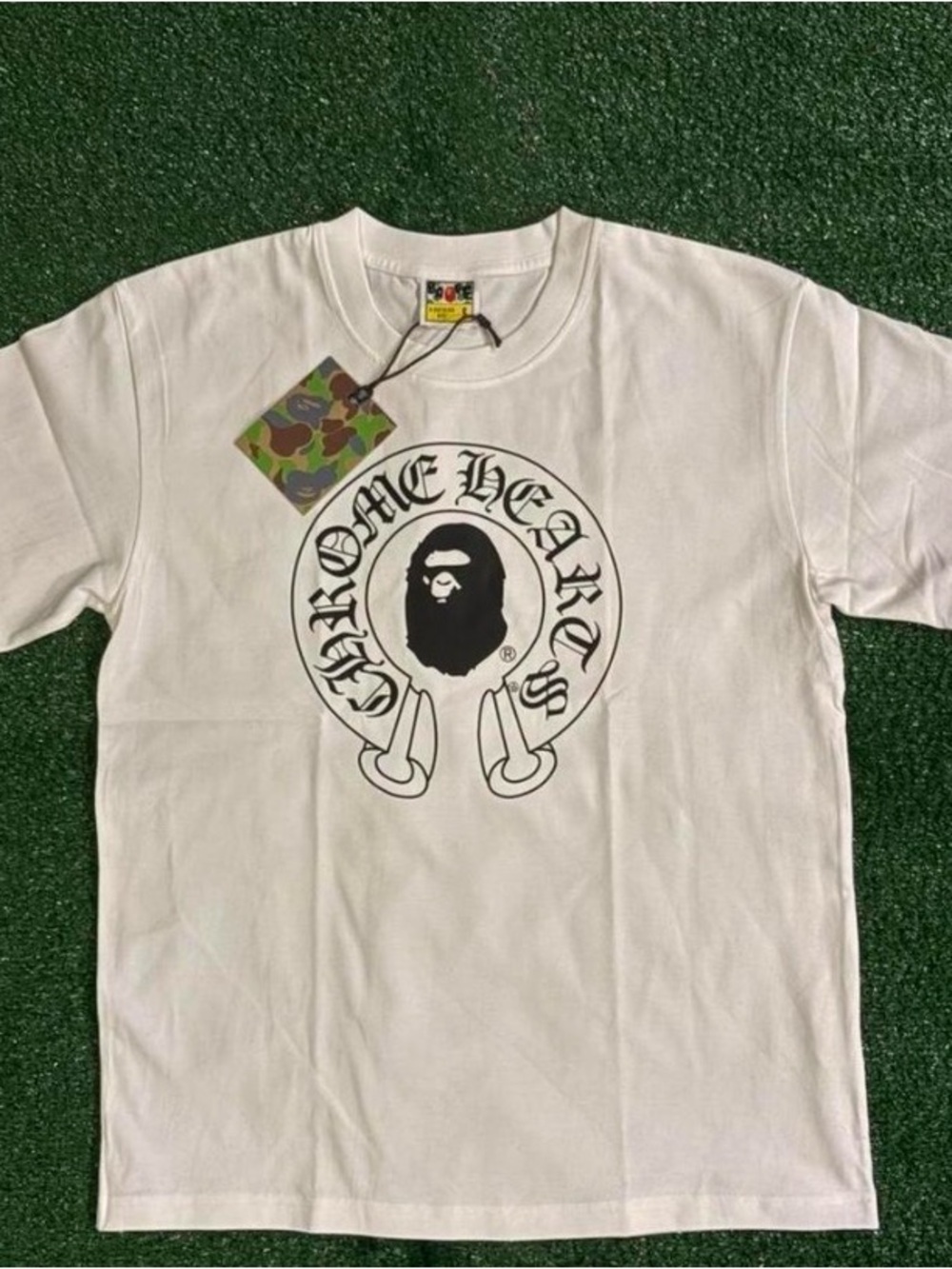 Chrome Hearts White Tee with Black Graphic Logo